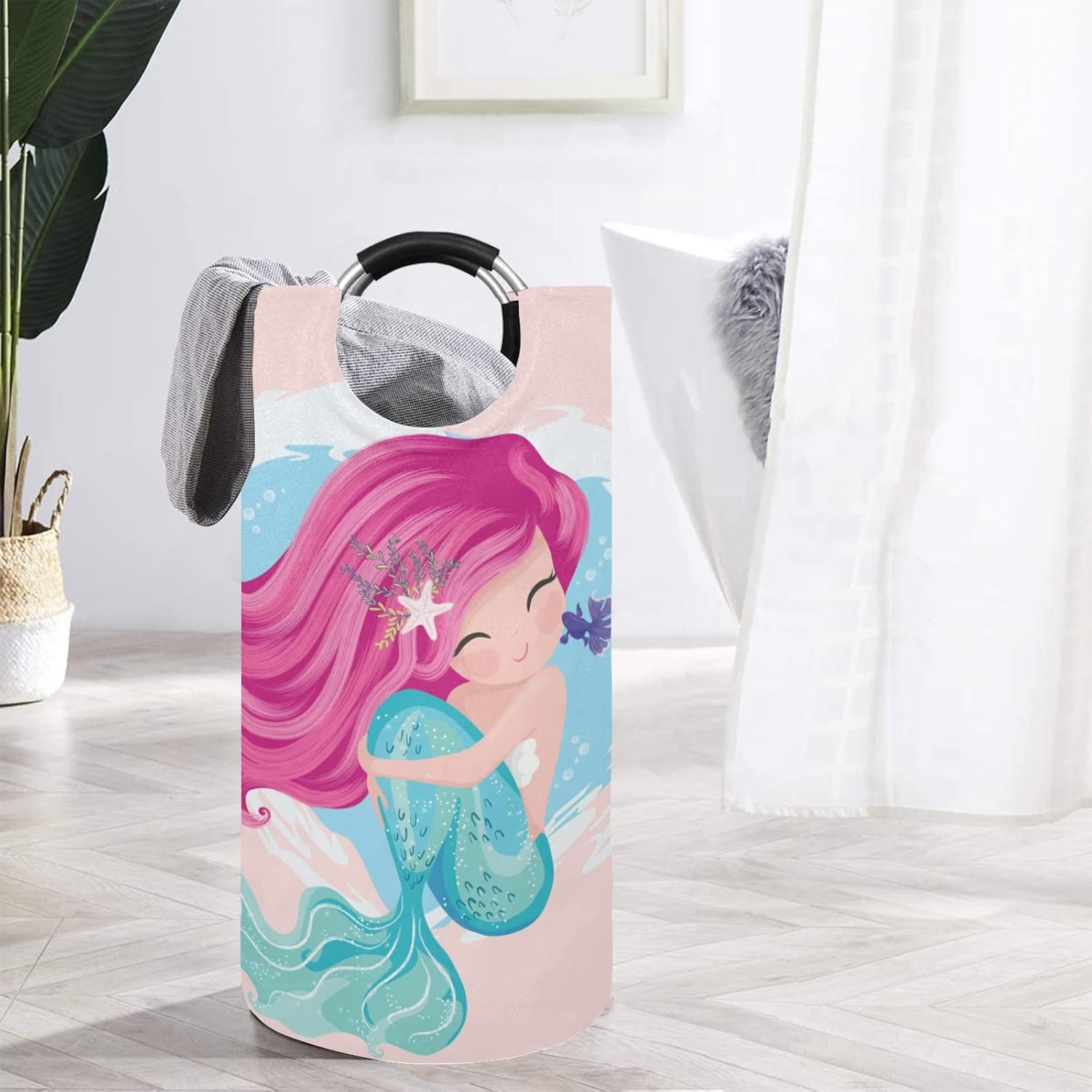 Dujiea Mermaid Collapsible Laundry Basket