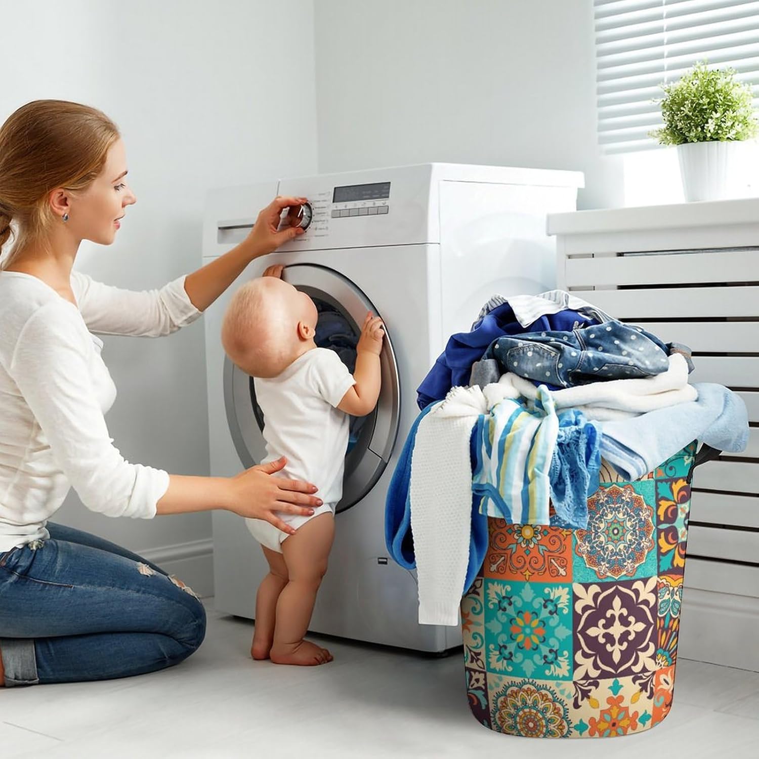 Durable Boho-Style Laundry Hamper