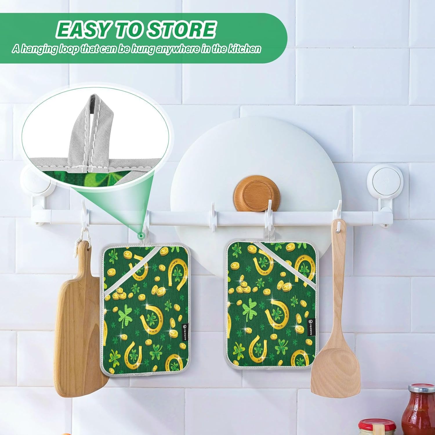 Kcldeci 2 Pack Heat Resistant Oven Mitts and Pot Holders