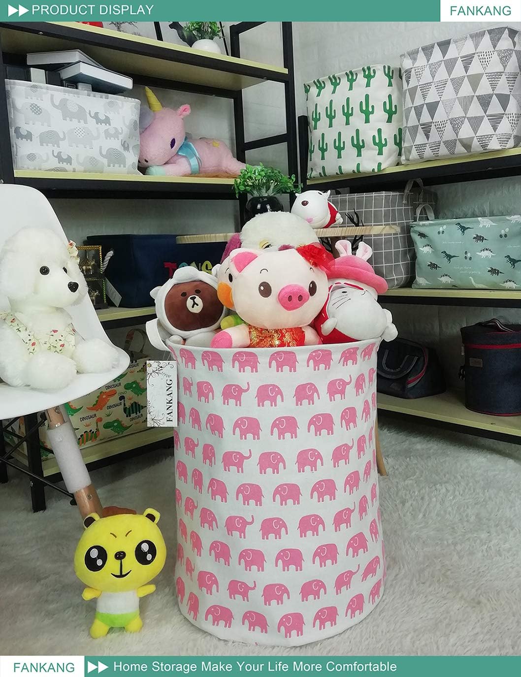 FANKANG Storage Basket Pink Elephant