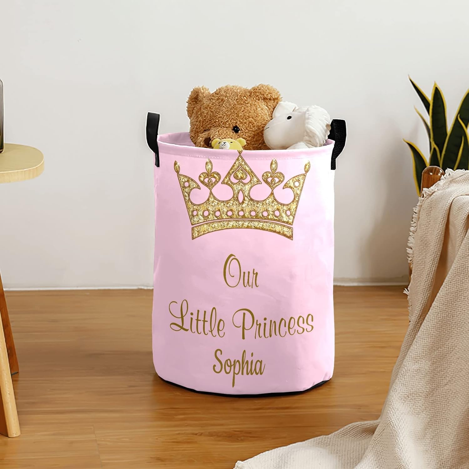 Our Little Princess Large Storage Laundry Basket Handle Included