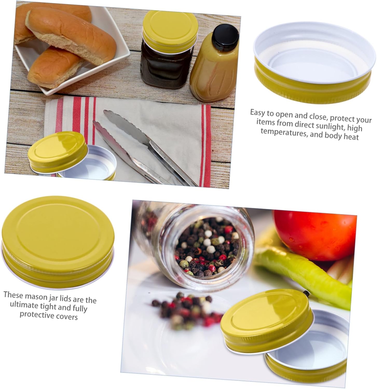 BrightFufu 70mm Mason Jar Lids Pack of 12