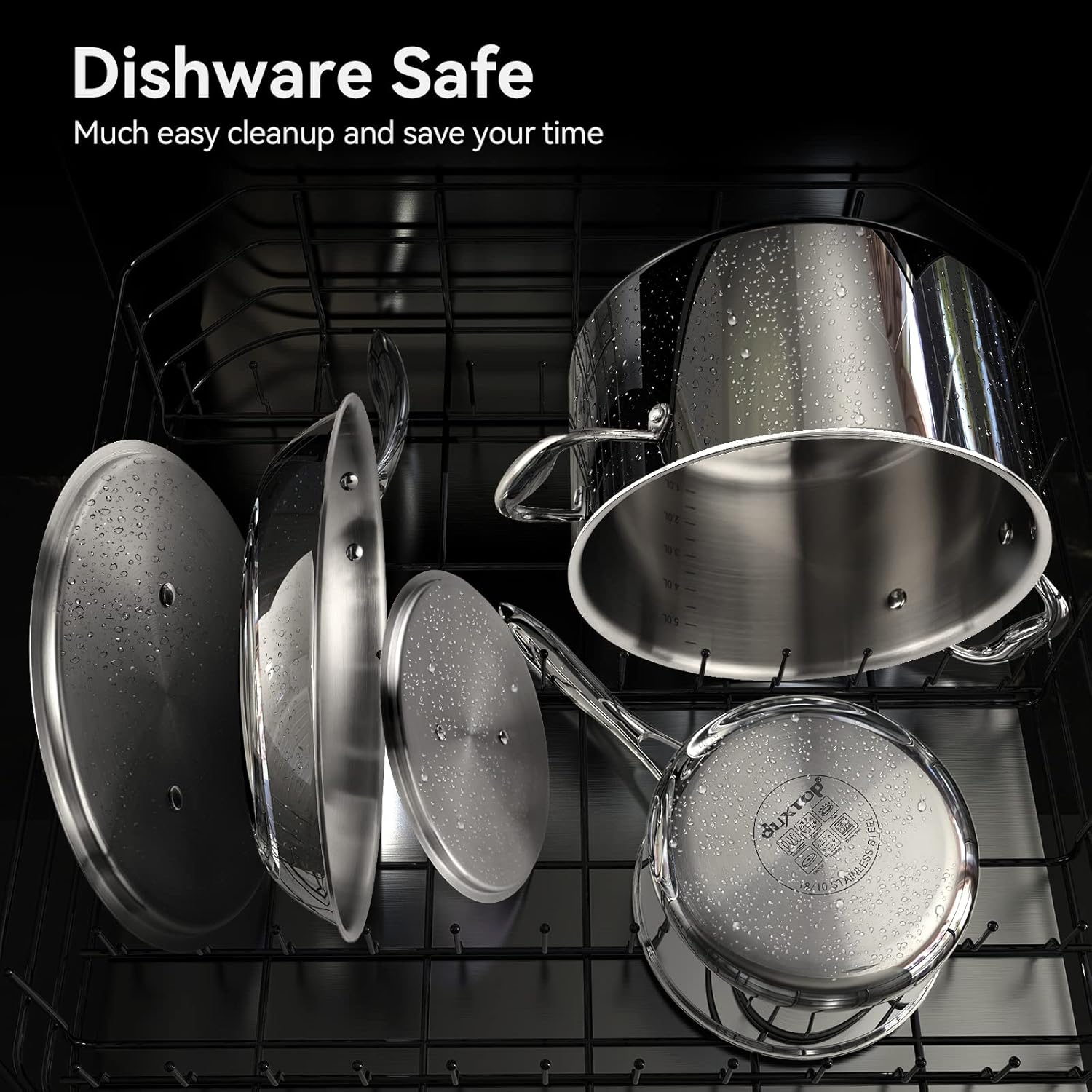 Duxtop 10 Piece Tri-Ply Stainless Steel Cookware Set