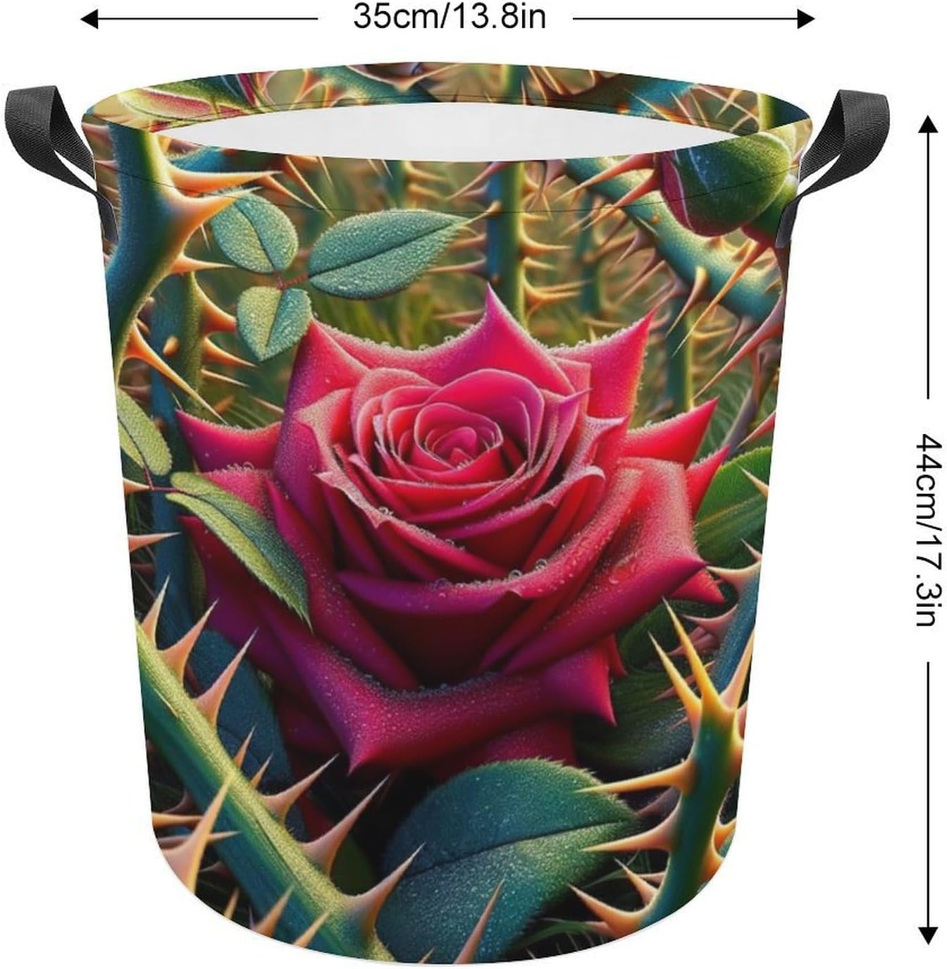 MEIKKO Rose Among Thorns Laundry Hamper Waterproof Collapsible