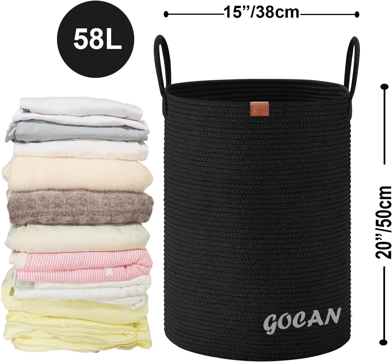 Sturdy Durable Woven Laundry Hamper Basket for Storage