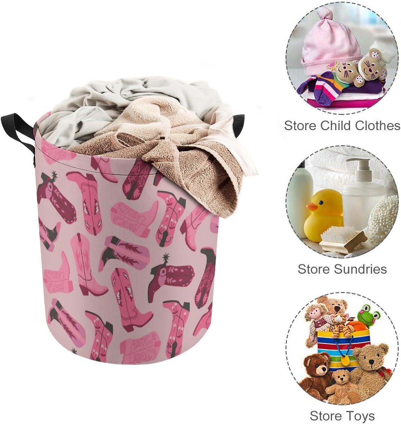 MEIKKO Trendy Pink Storage Waterproof Collapsible Laundry Hamper