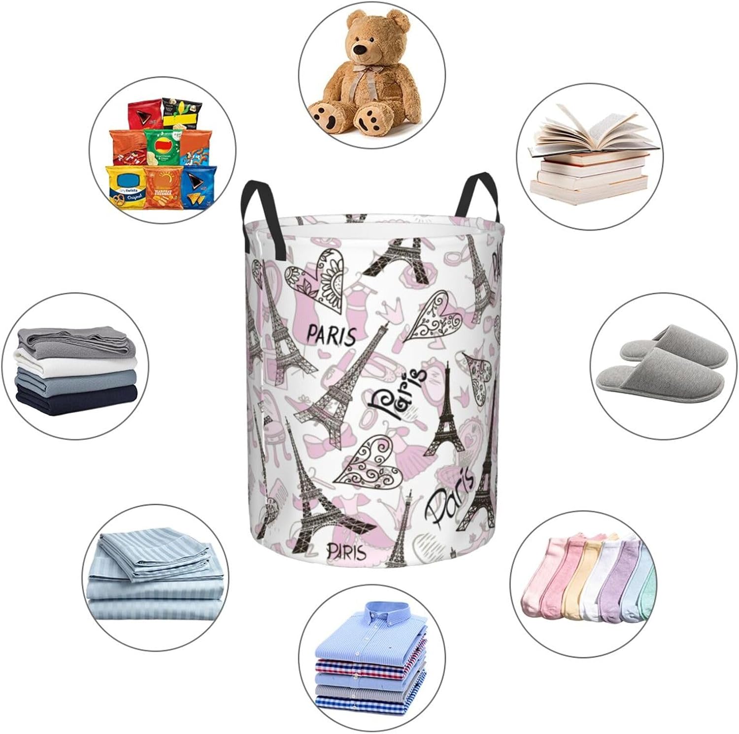 Waterproof Paris Eiffel Tower Clothes Basket