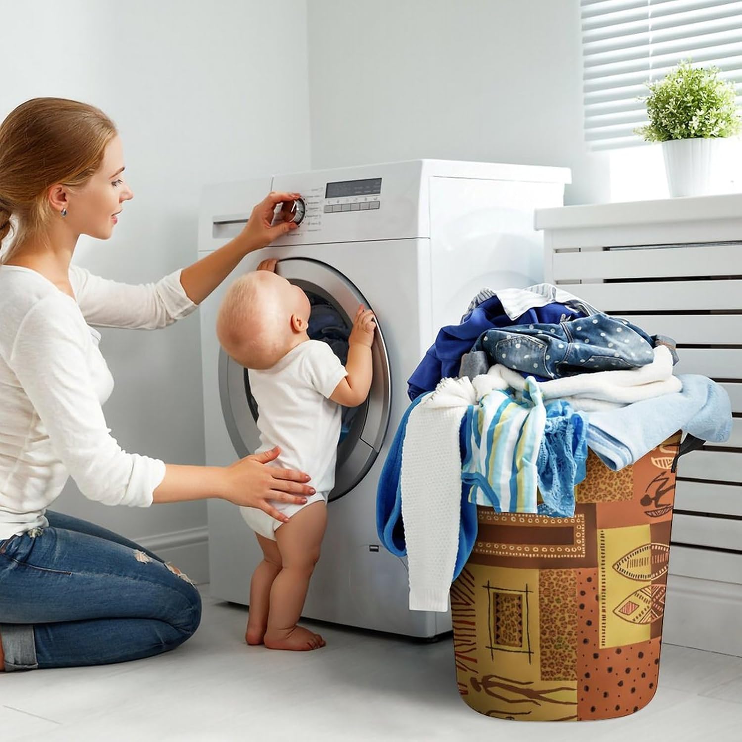 Geometric Pattern Collapsible Laundry Hamper
