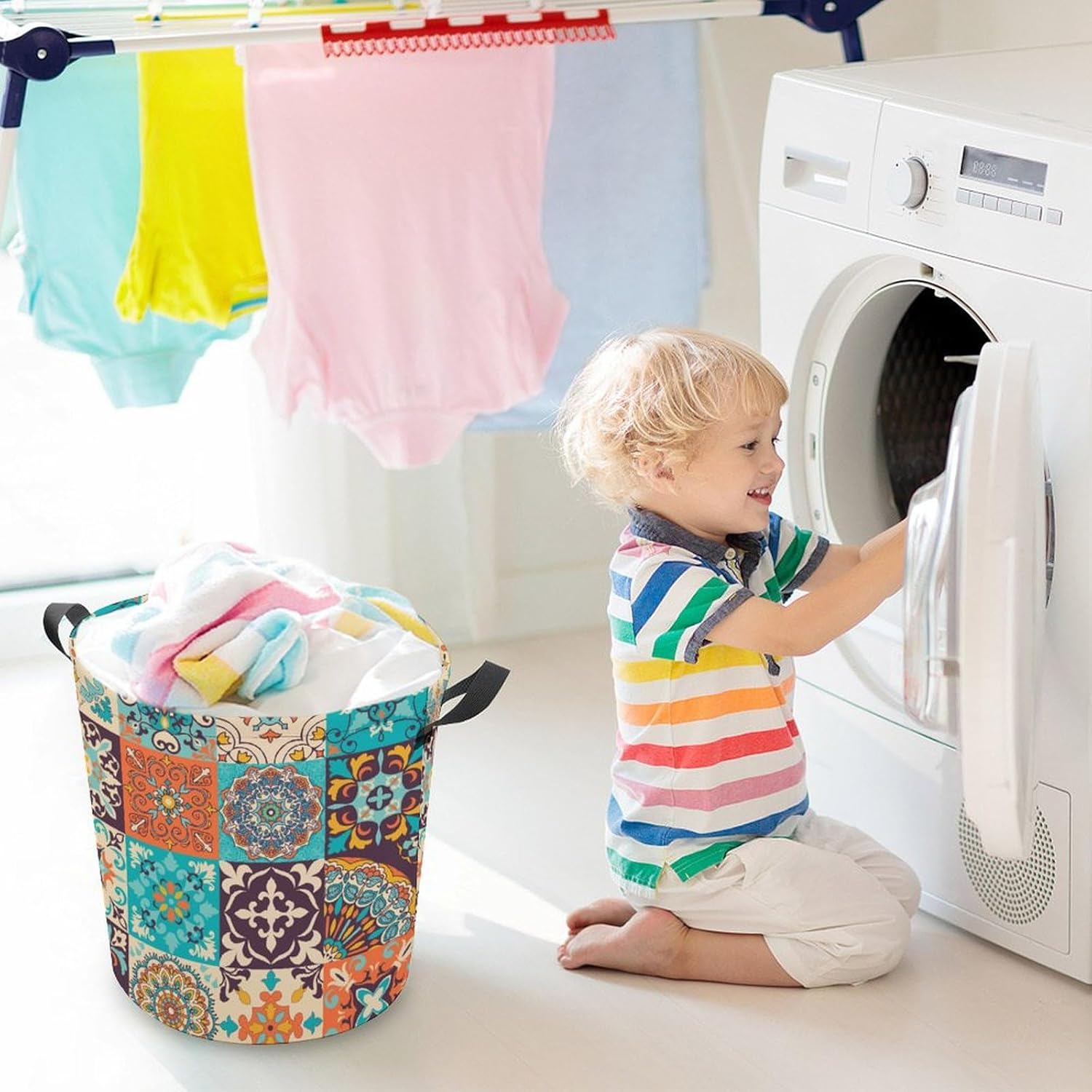 Durable Boho-Style Laundry Hamper