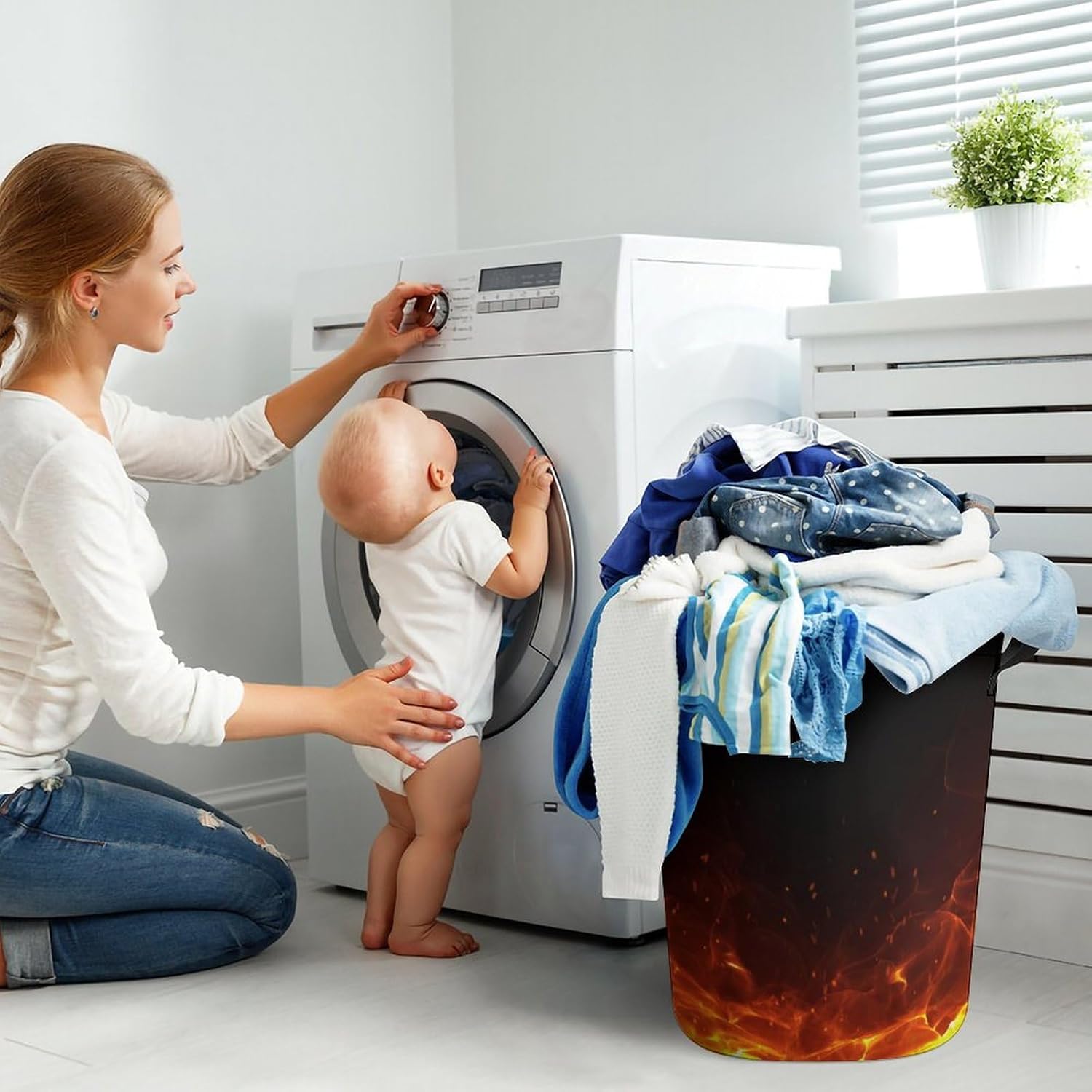 Compact Waterproof Laundry Hamper for Families College Students