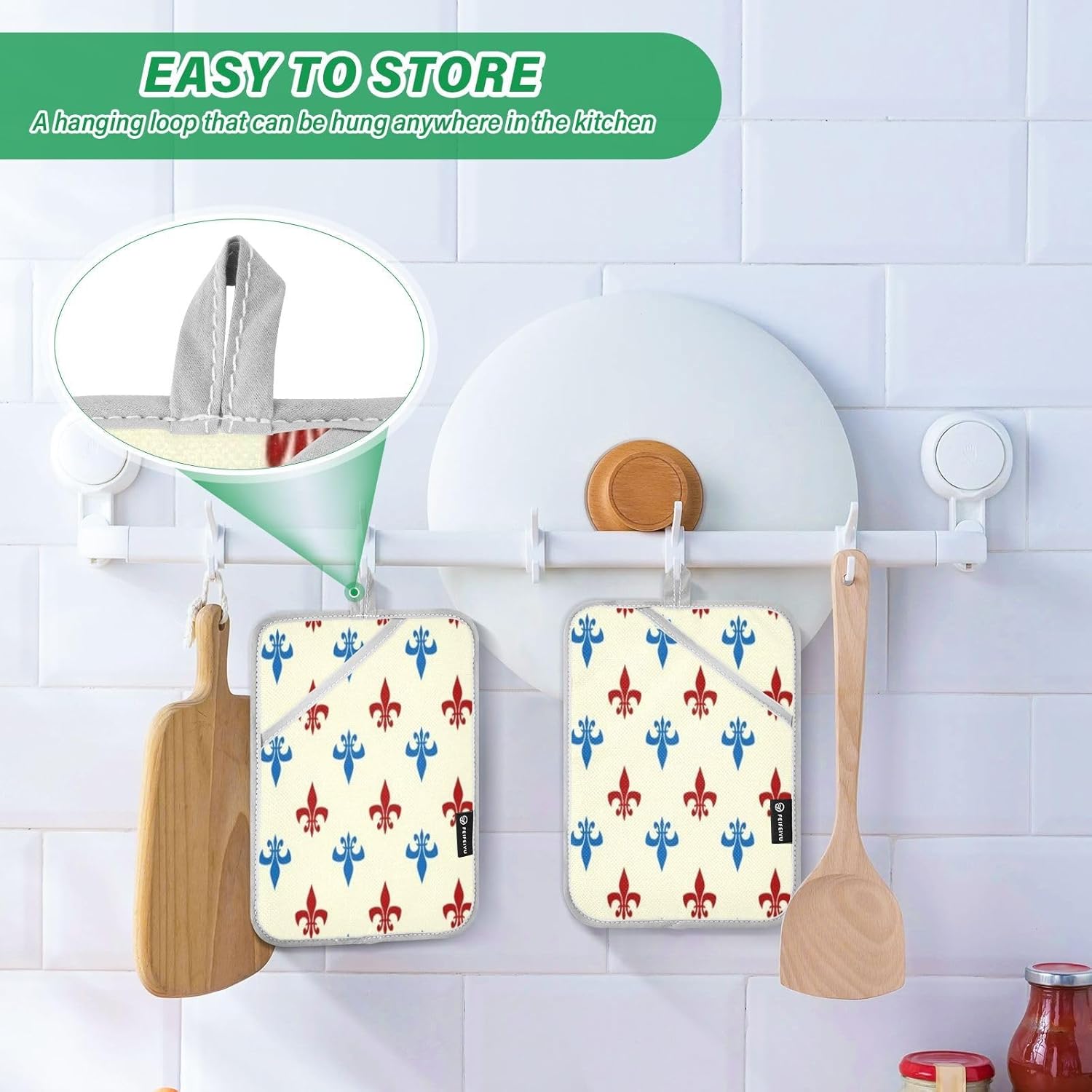 Kcldeci Fleur De LYS 2Pack Heat Resistant Oven Mitts 1