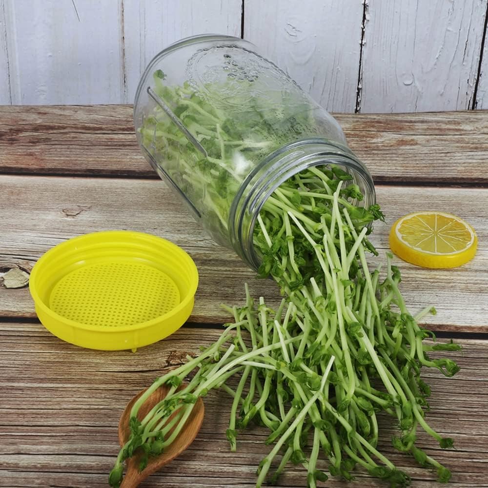 Picowe Plastic Sprouting Lids 16-Piece Set for Mason Jars