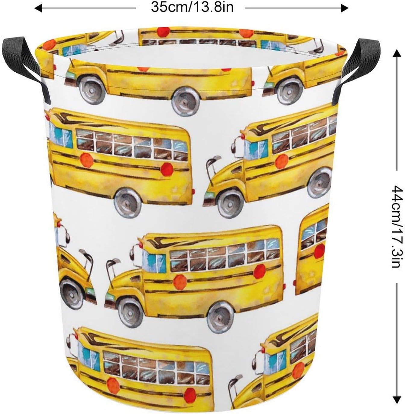 Meiko Cute Yellow Bus Rainbow Laundry Hamper
