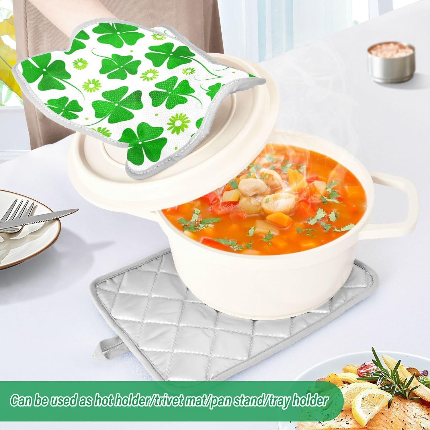 Kcldeci Spring Green 2-Pack Pot Holder Set