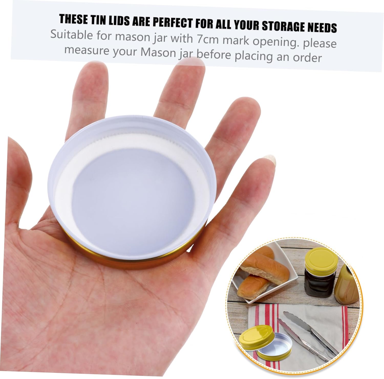 SECFOU 24 Mason Jar Lids Durable Eco-Friendly