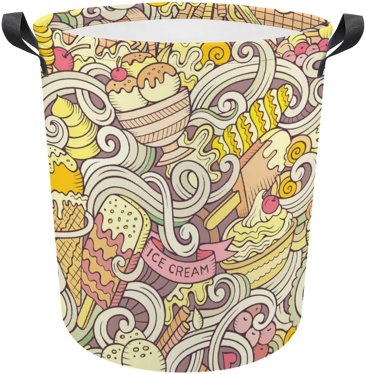MEIKKO Cartoon Retro Ice Cream summer laundry hamper