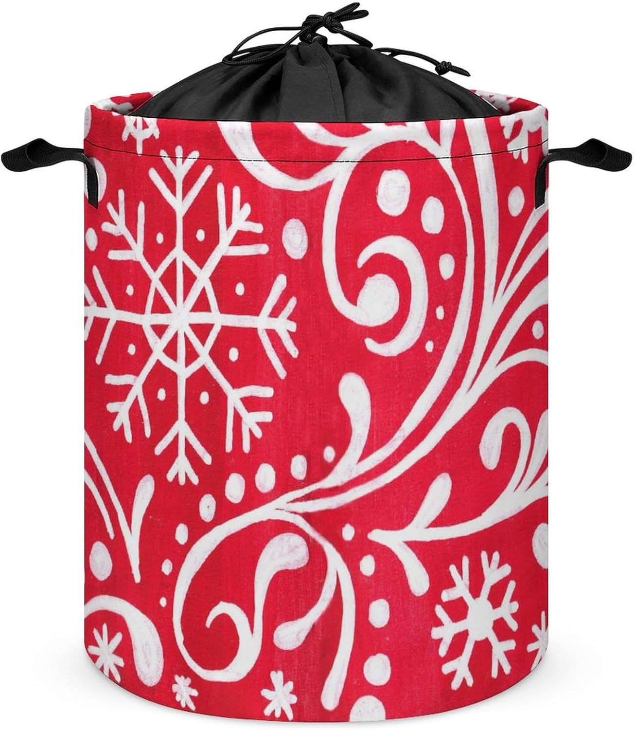 Christmas White Snowflakes Laundry Organizing Basket for Home Dorms More