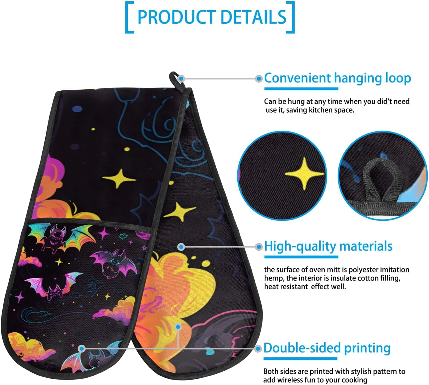 Halloween Double Oven Mitts - Heat-Resistant Durable
