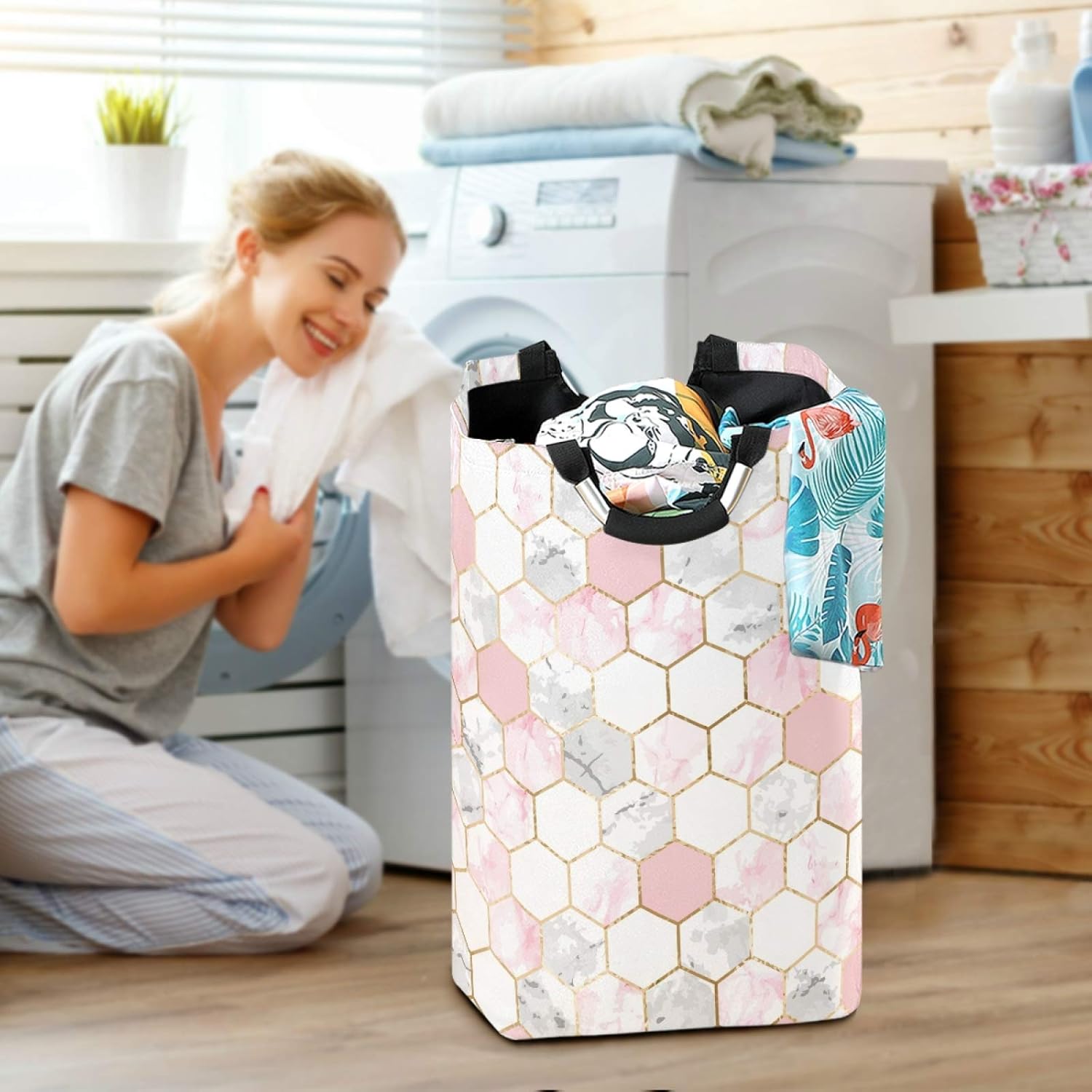 Sturdy Modern Large Laundry Hamper Basket for Home Kitchen Use