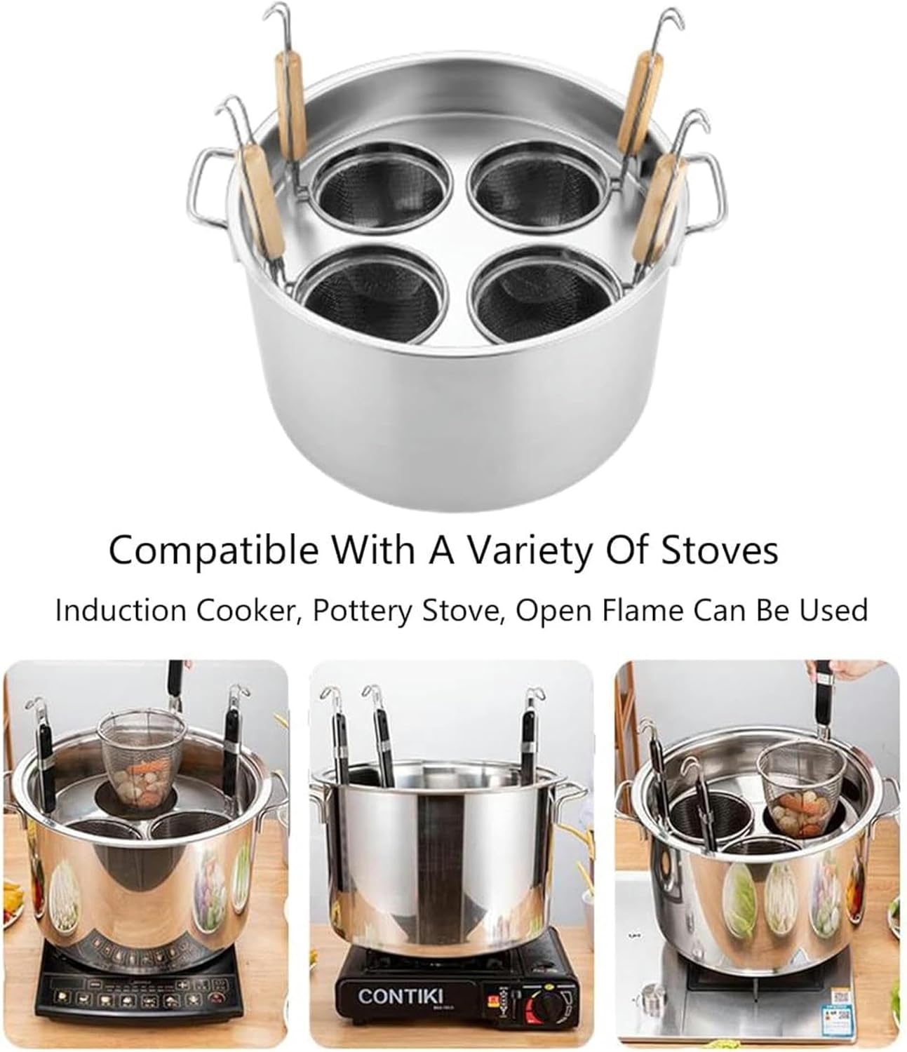 Sturdy Stainless Steel Pasta Cooker with Strainer Basket