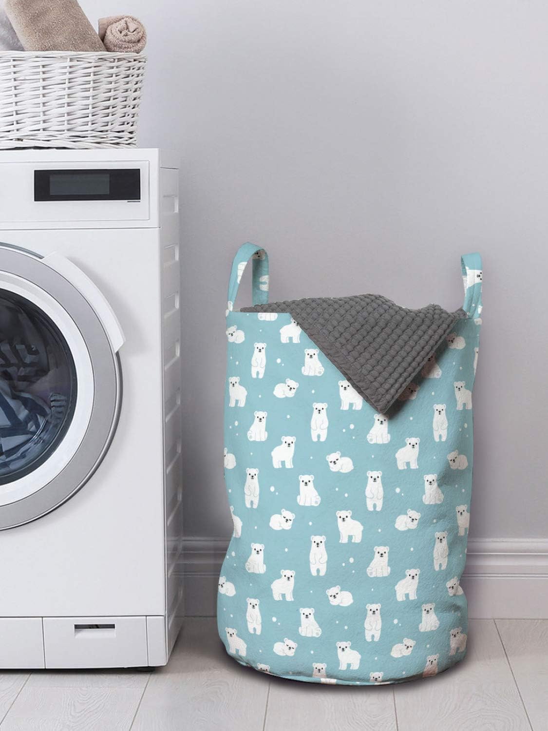 Stylish Cartoon Laundry Bag with Two Loads Capacity Durable Machine Washable