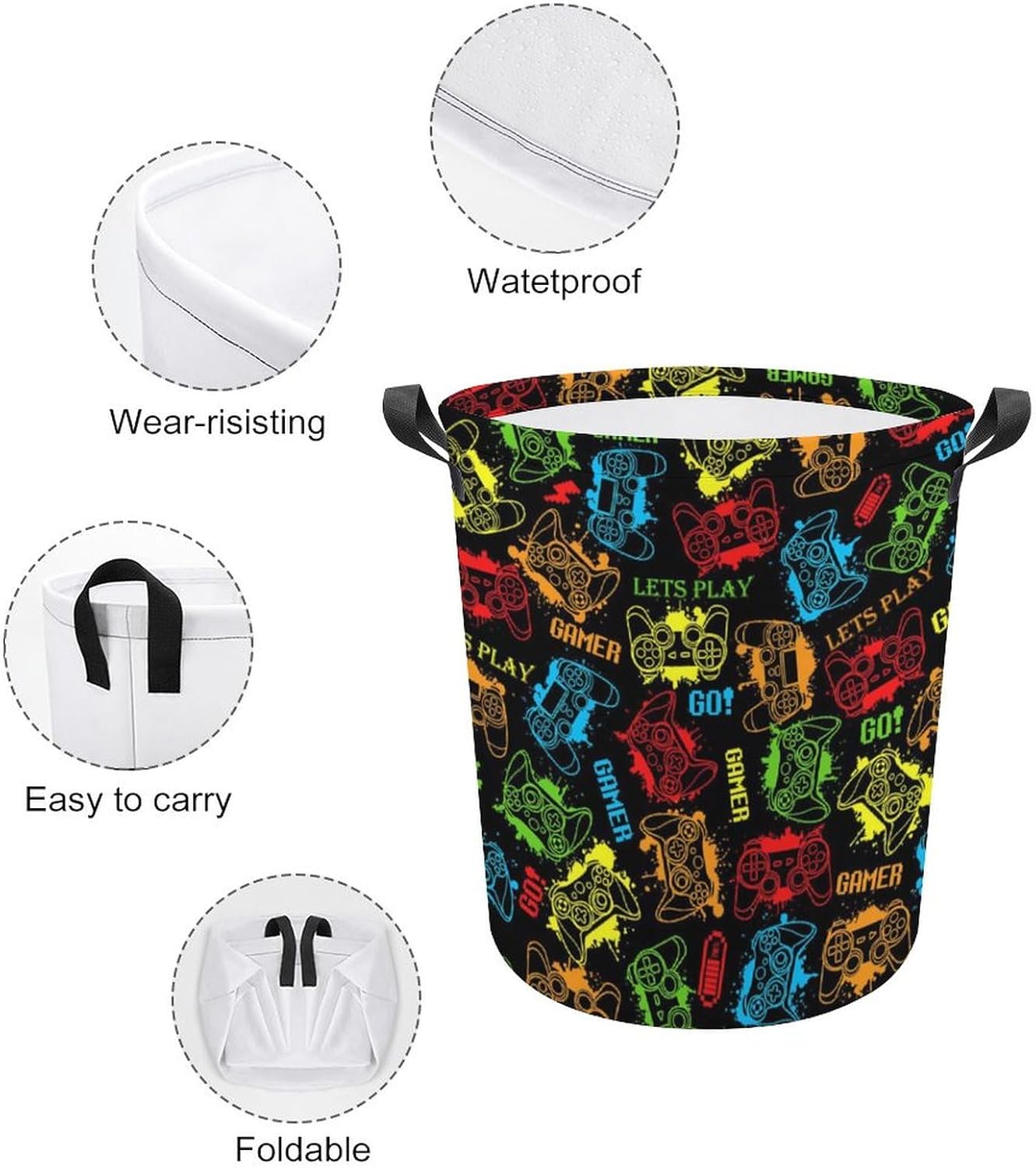Game Theme Laundry Basket for Gamers