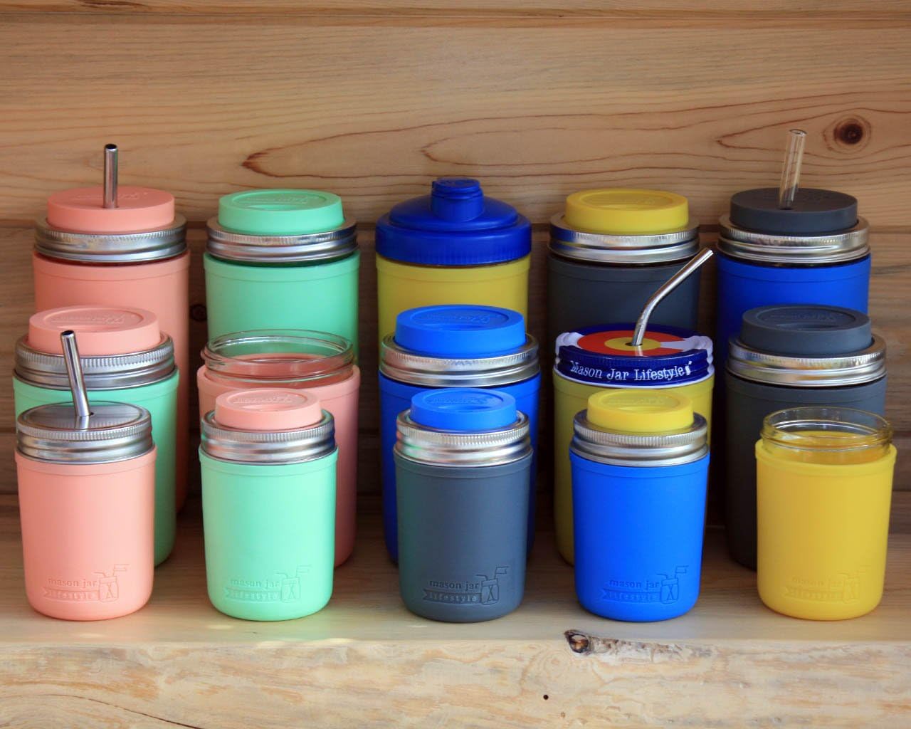 Mason Jar Silicone Lids with Rust-Proof Steel Bands 2-Pack