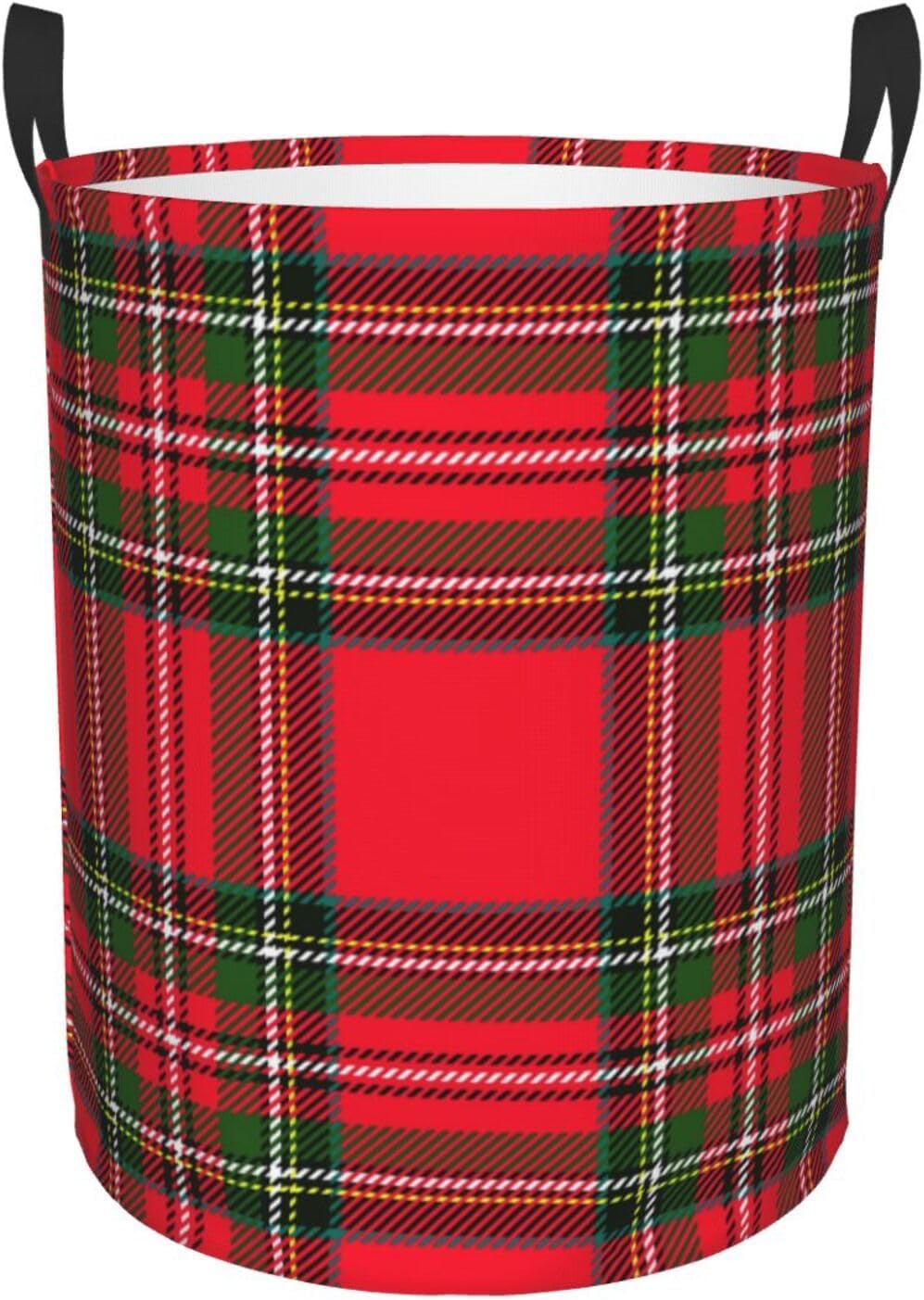Christmas Plaid Folding Laundry Basket