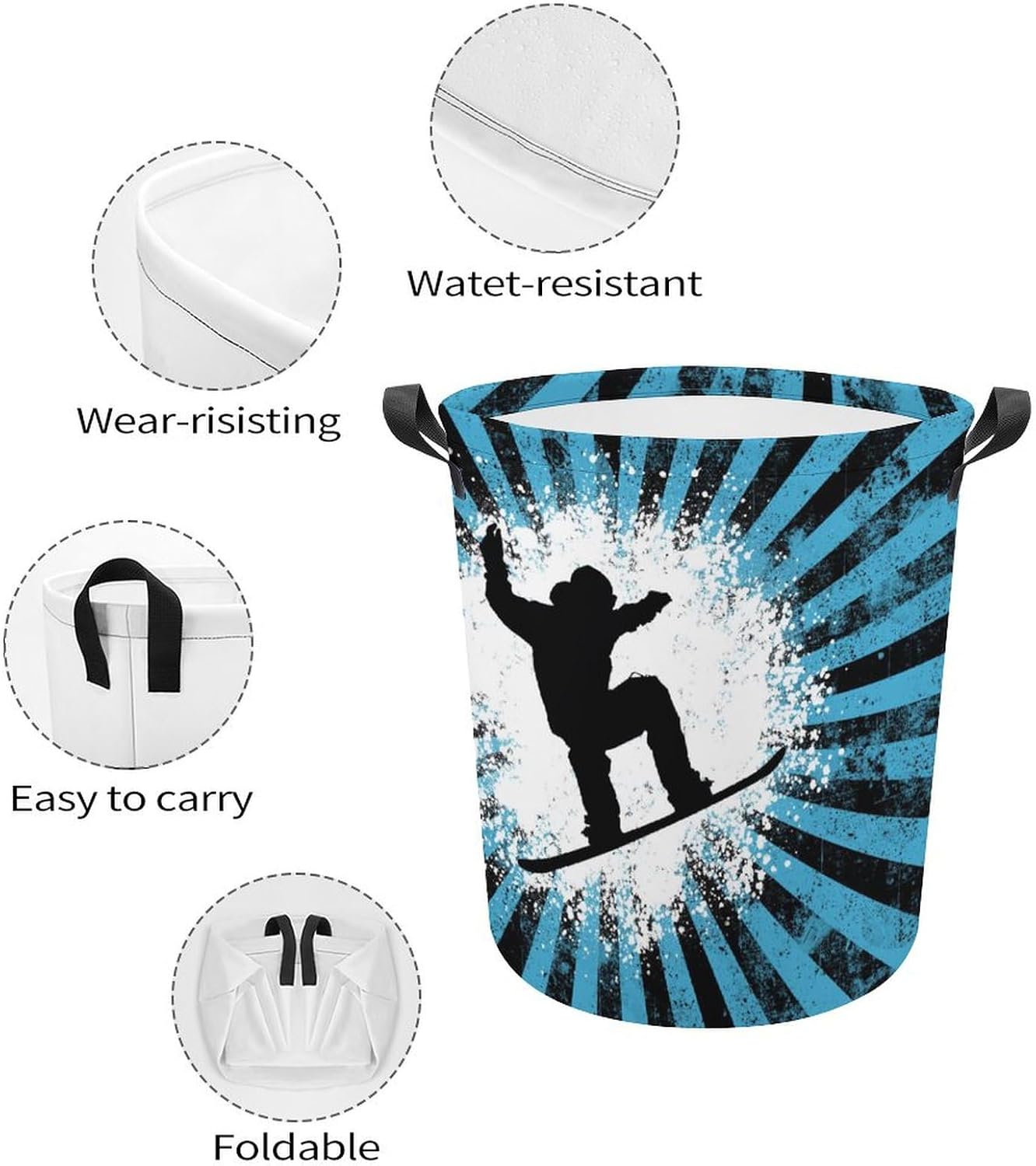 Meikko - Snowboarder Background Laundry Hamper