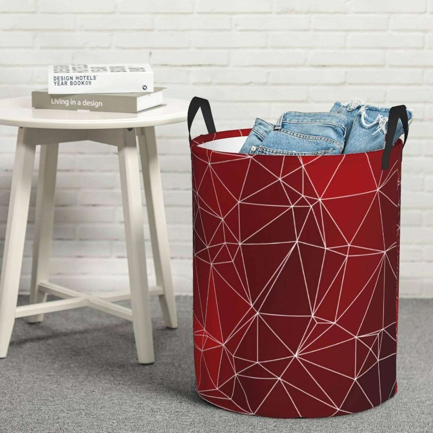 Sturdy Water-Resistant Geometric Laundry Basket with Handle