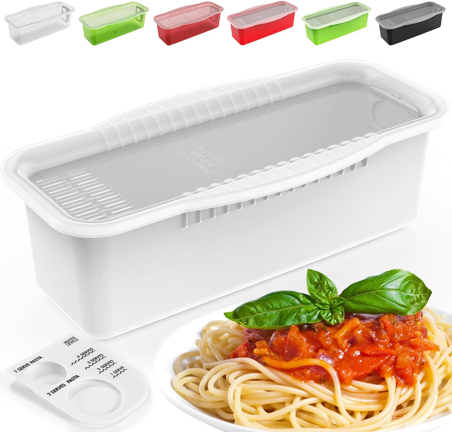 Potahouse Microwave Pasta Cooker With Strainer Lid Quick Easy Cooking