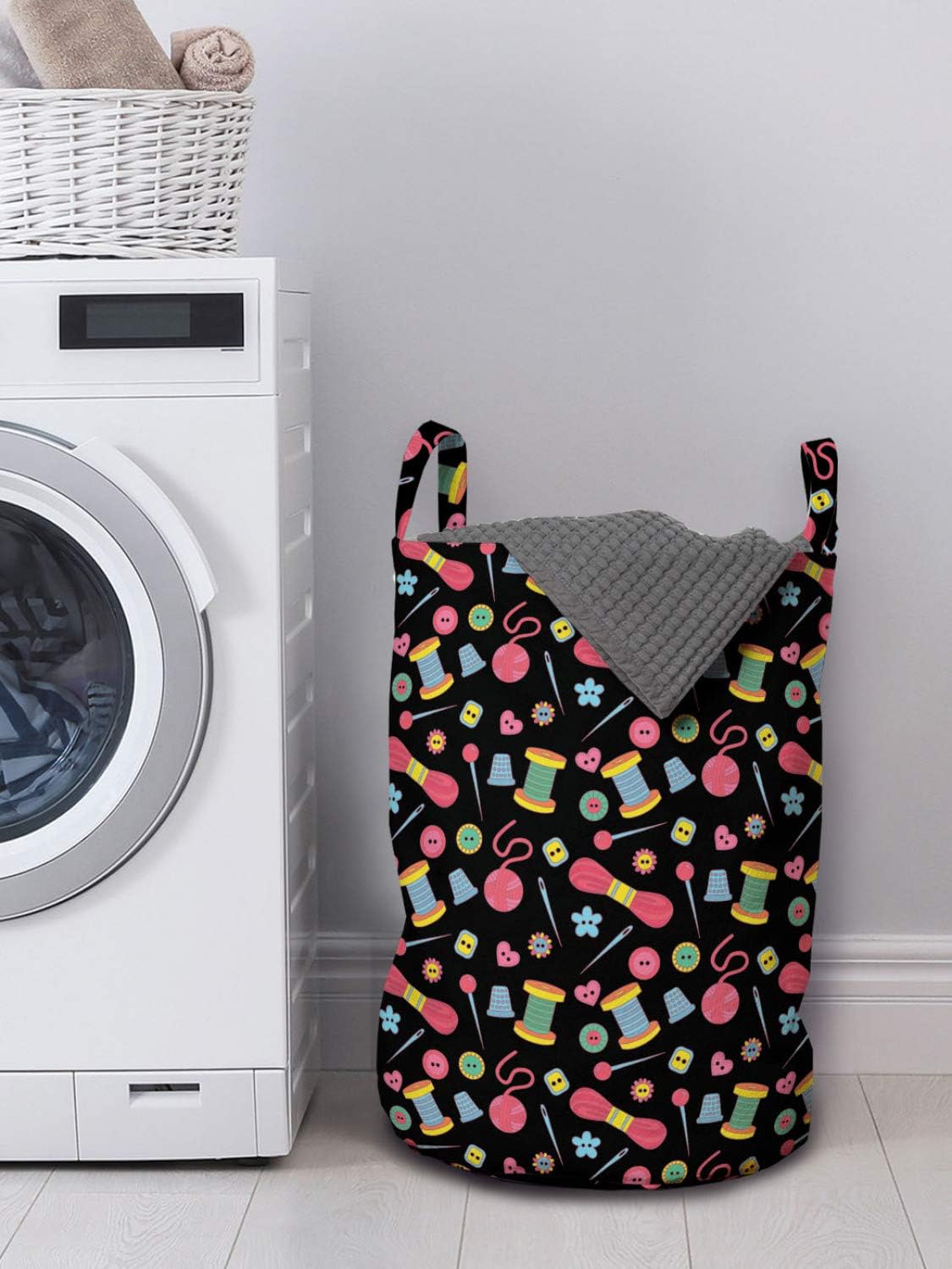 ambesonne laundry bag multi-functional 13x19 drawstring closure printed design machine washable