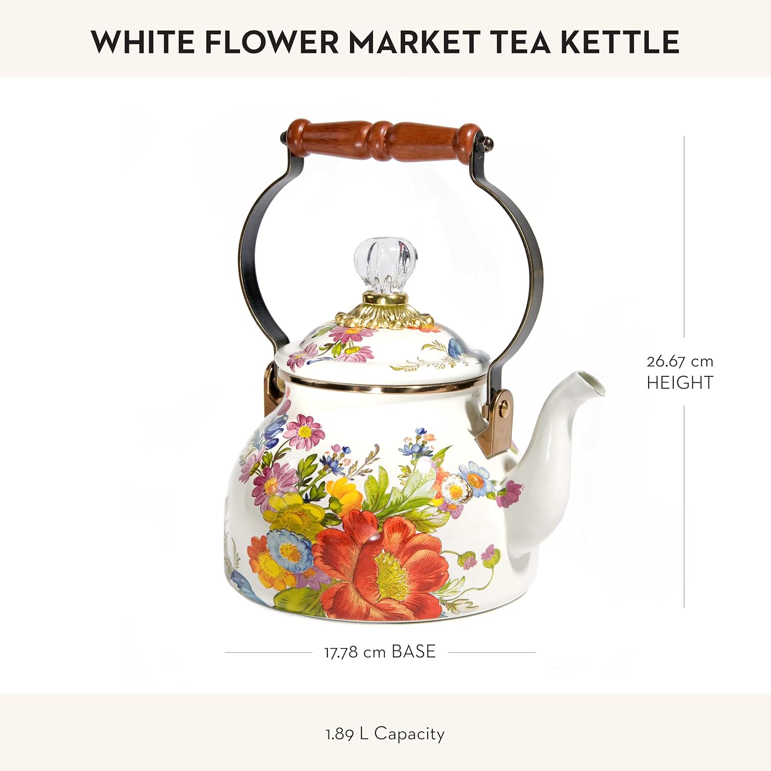 Mackenzie-Childs Creative 2-Quart Enamel Tea Kettle