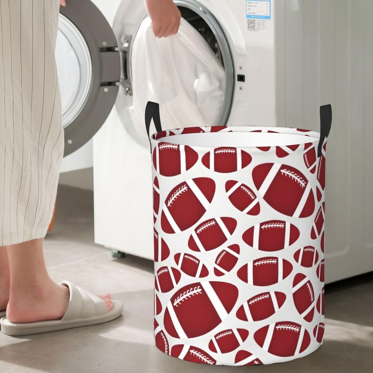 Football-Themed Laundry Hamper for Easy Storage