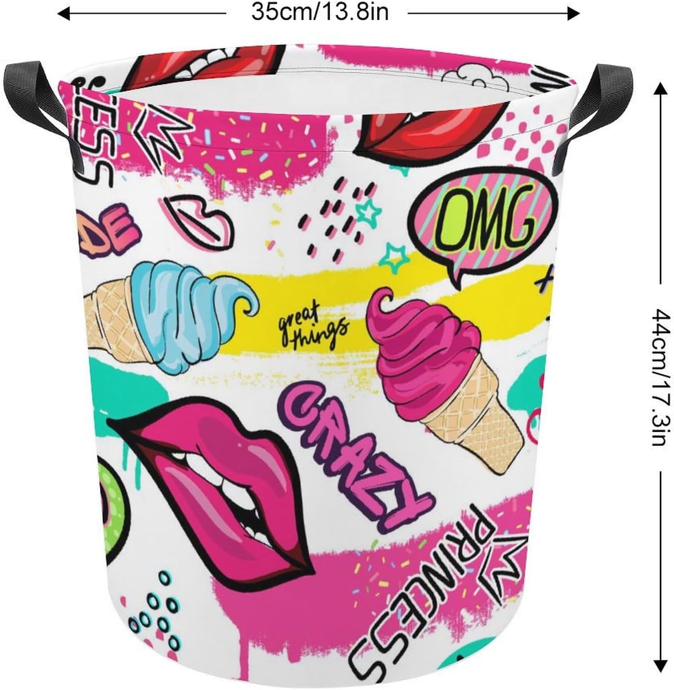 Cute Sticker Ice Cream Laundry Hamper