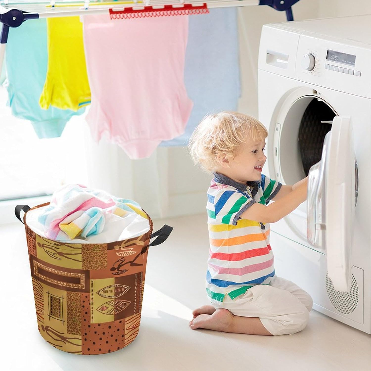 Geometric Pattern Collapsible Laundry Hamper
