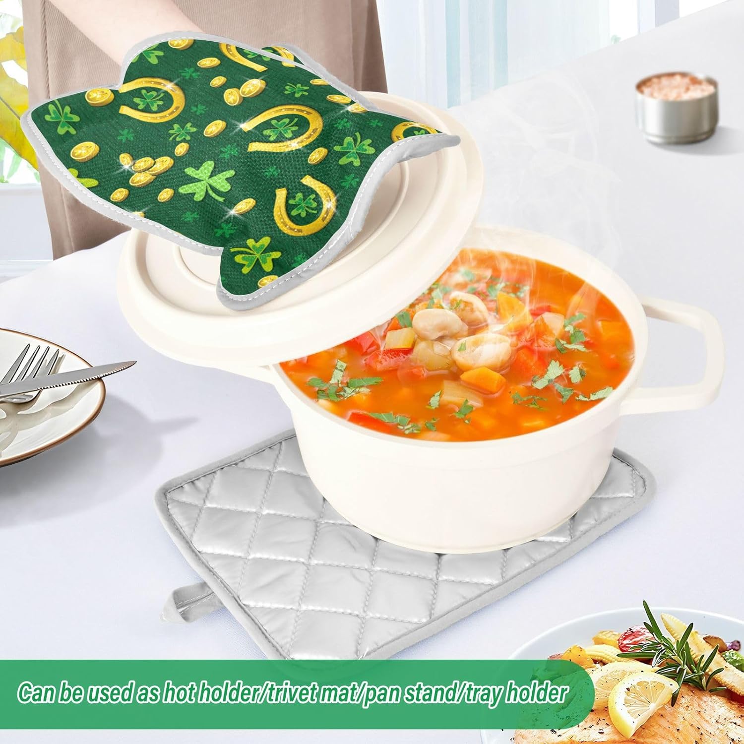 Kcldeci 2 Pack Heat Resistant Oven Mitts and Pot Holders