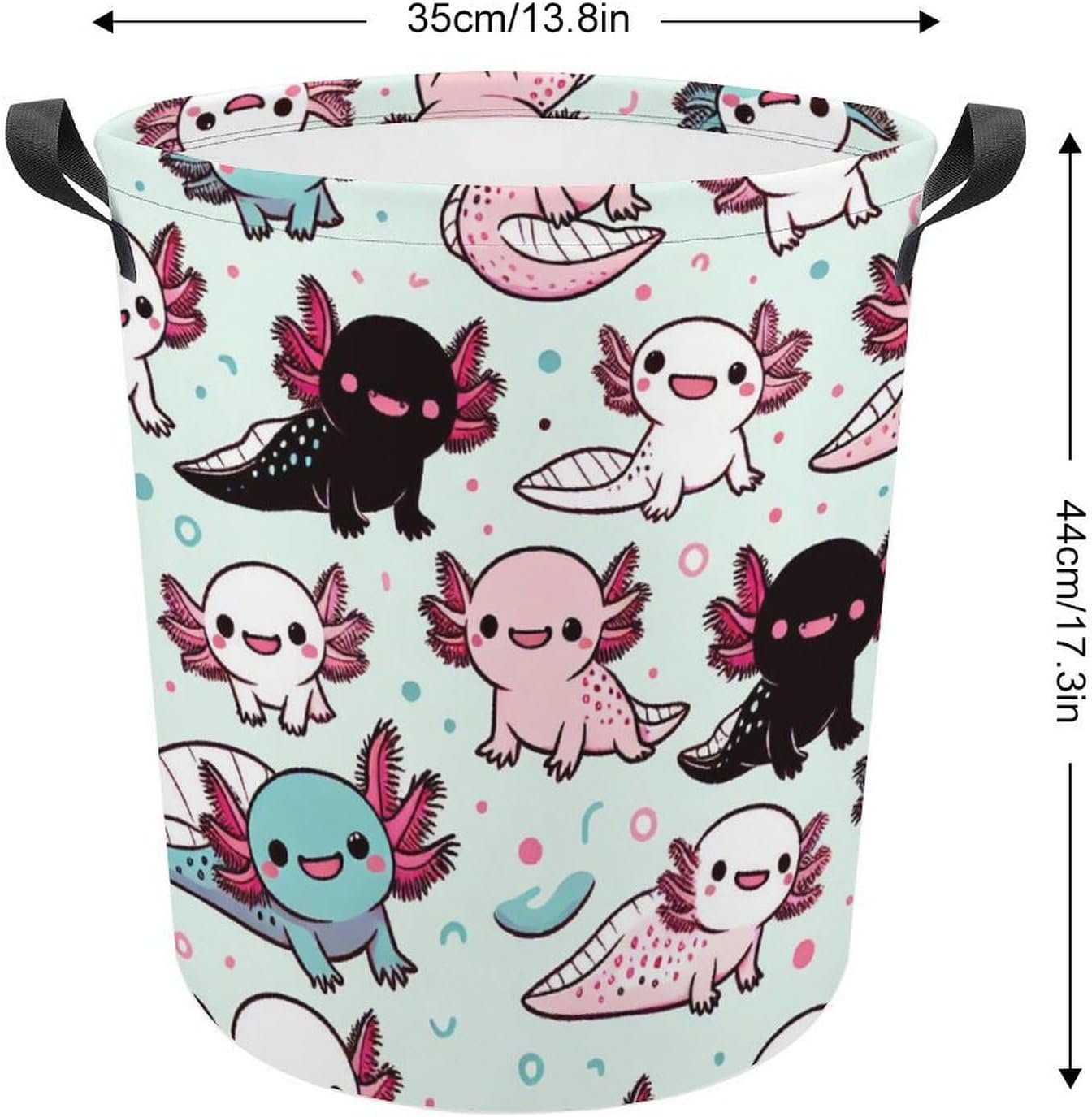 Cartoon Axolotl Laundry Hamper Waterproof Fun