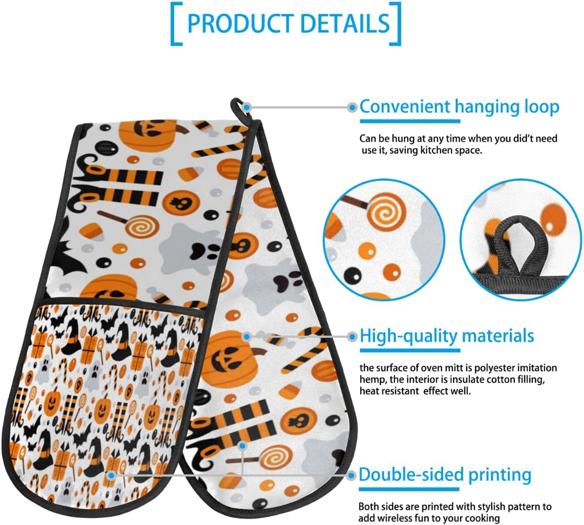 QsirBC Funny Halloween Oven Glove 75x354 inches