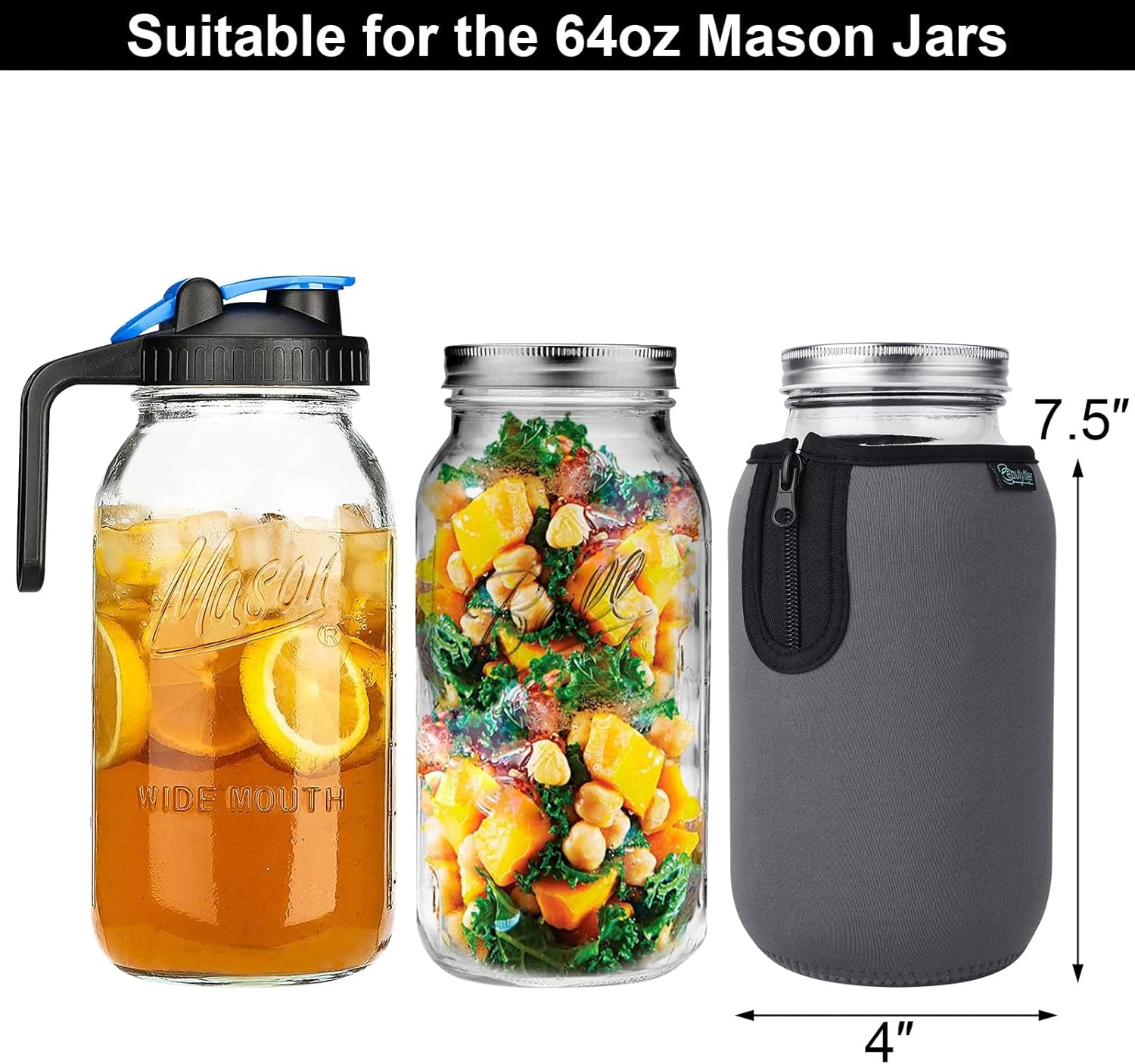 Secure Durable Mason Jar Sleeves for Easy Storage Use