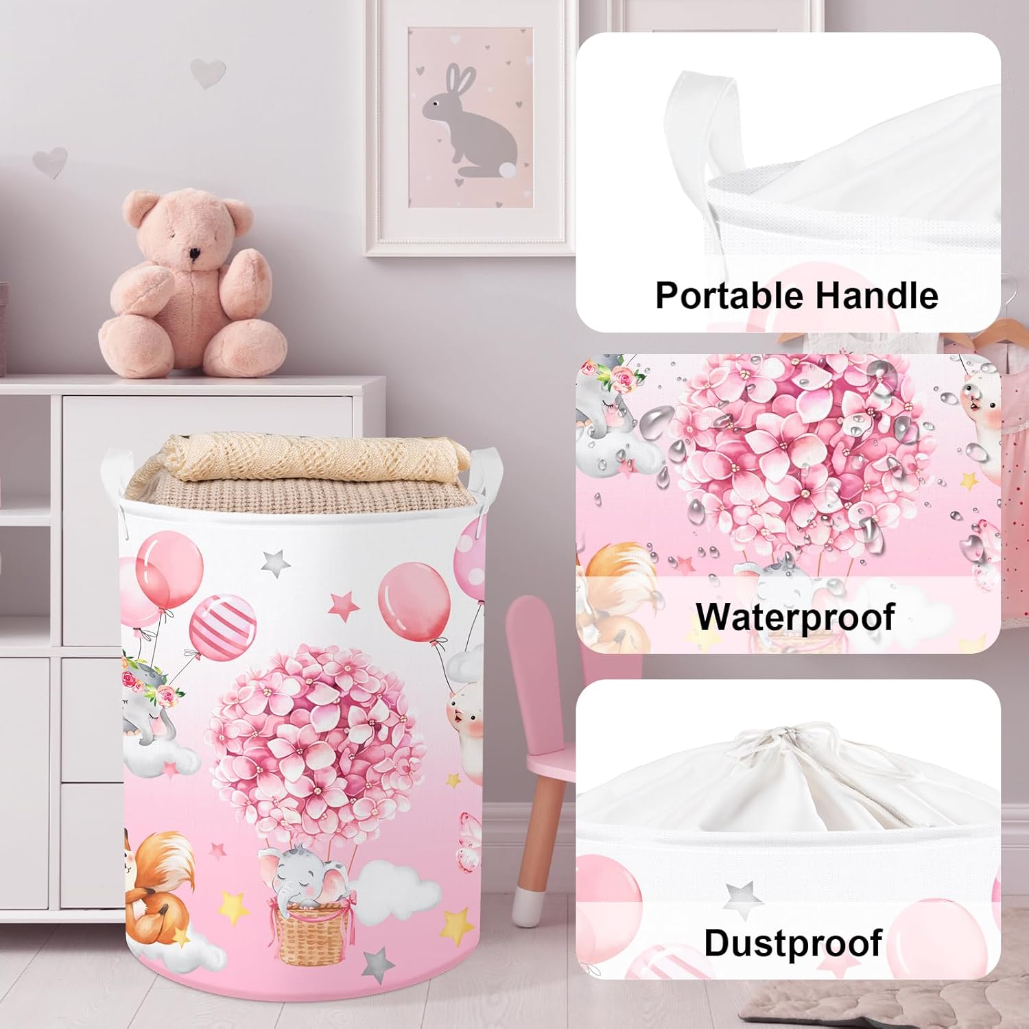 Clastyle 45L Hot Air Balloon Animal Laundry Basket