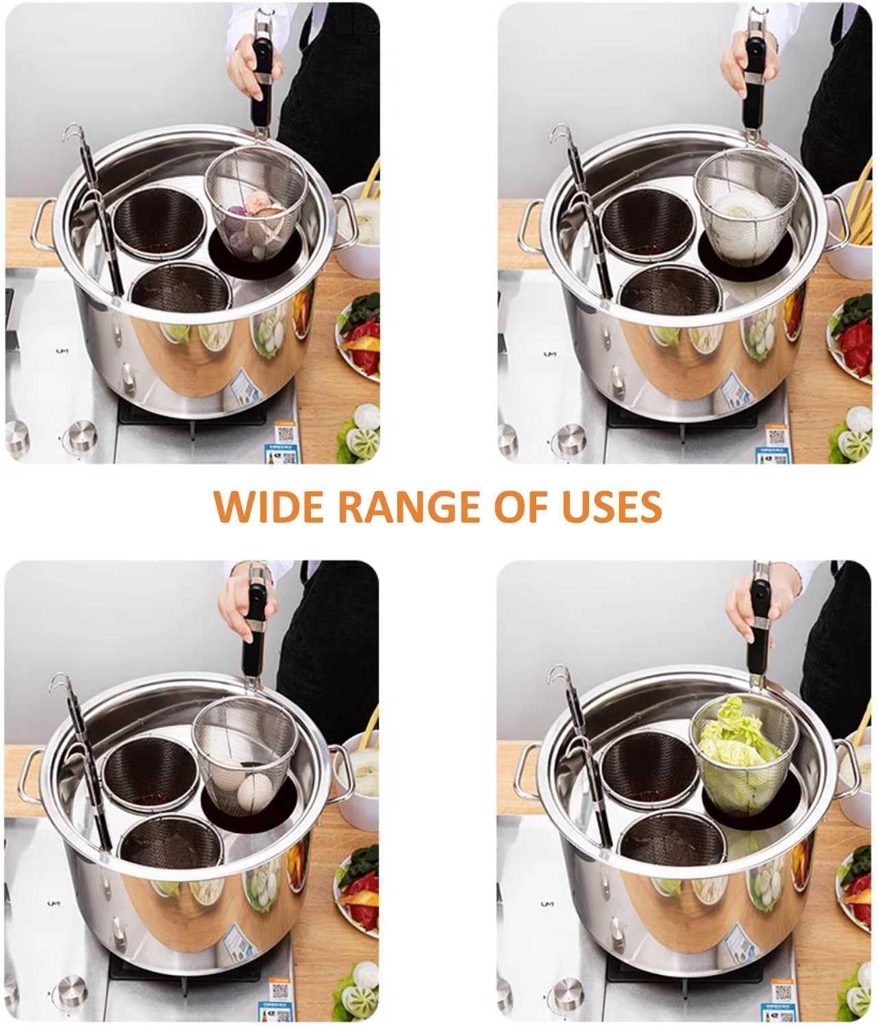 DAOUXIAOSP Pasta Cooker Set with 4 Strainer Baskets