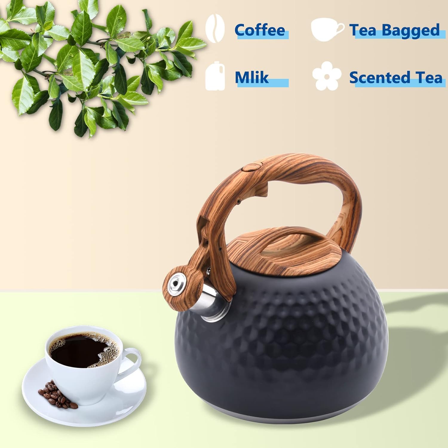 Stainless Steel Tea Kettle with Whistle for Home Use