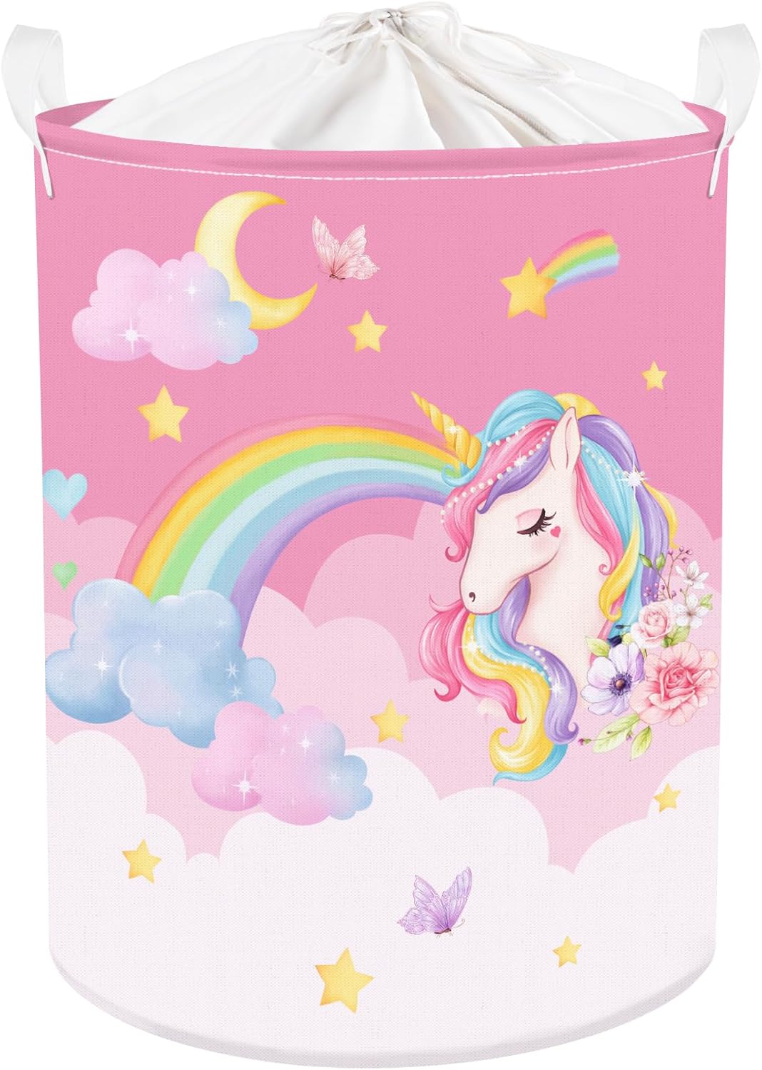 Clastyle Pink Unicorn 45L Storage Basket for Girls
