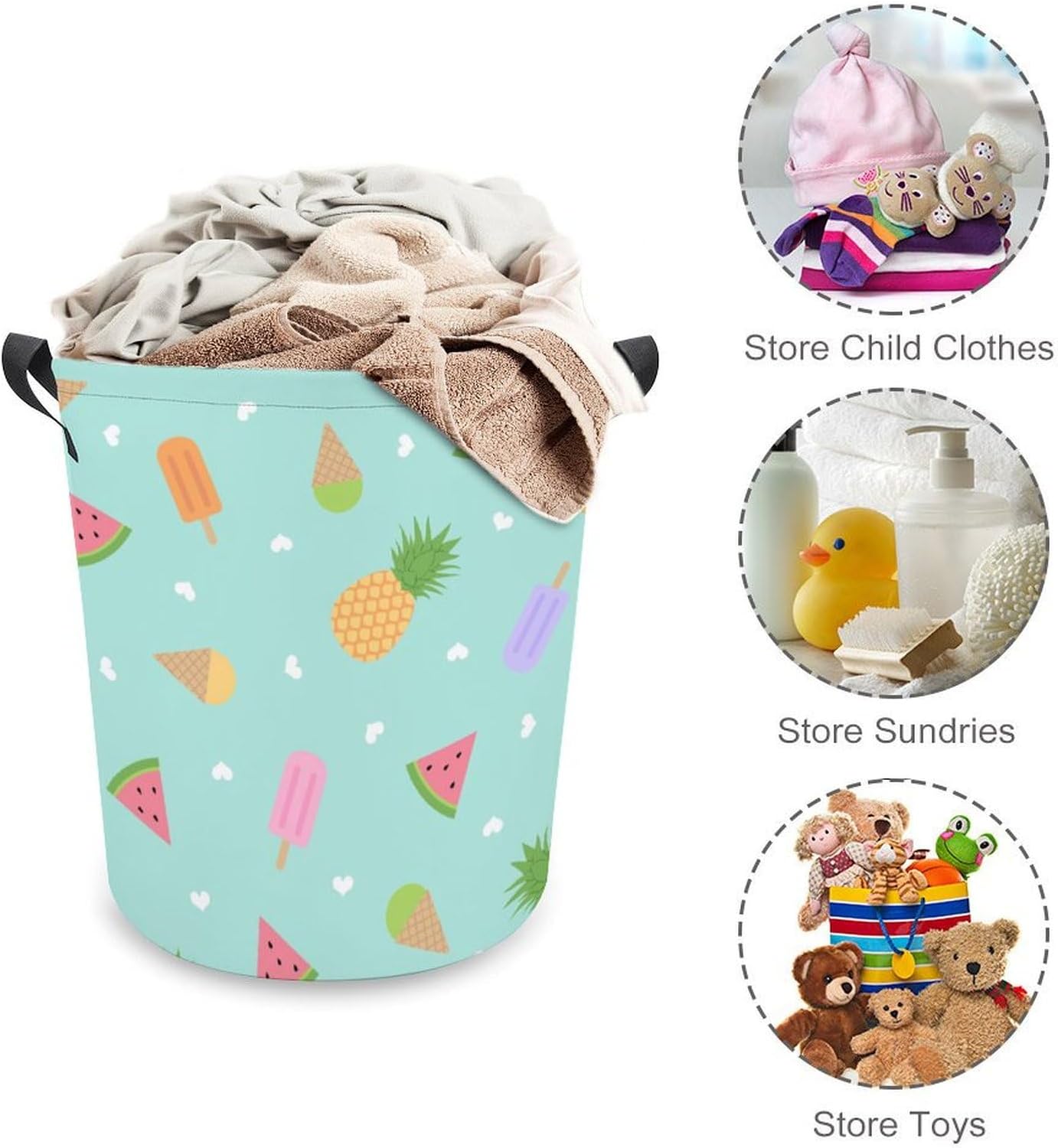 Summertime Magic MEIKKO Fruit-Themed Waterproof Laundry Hamper