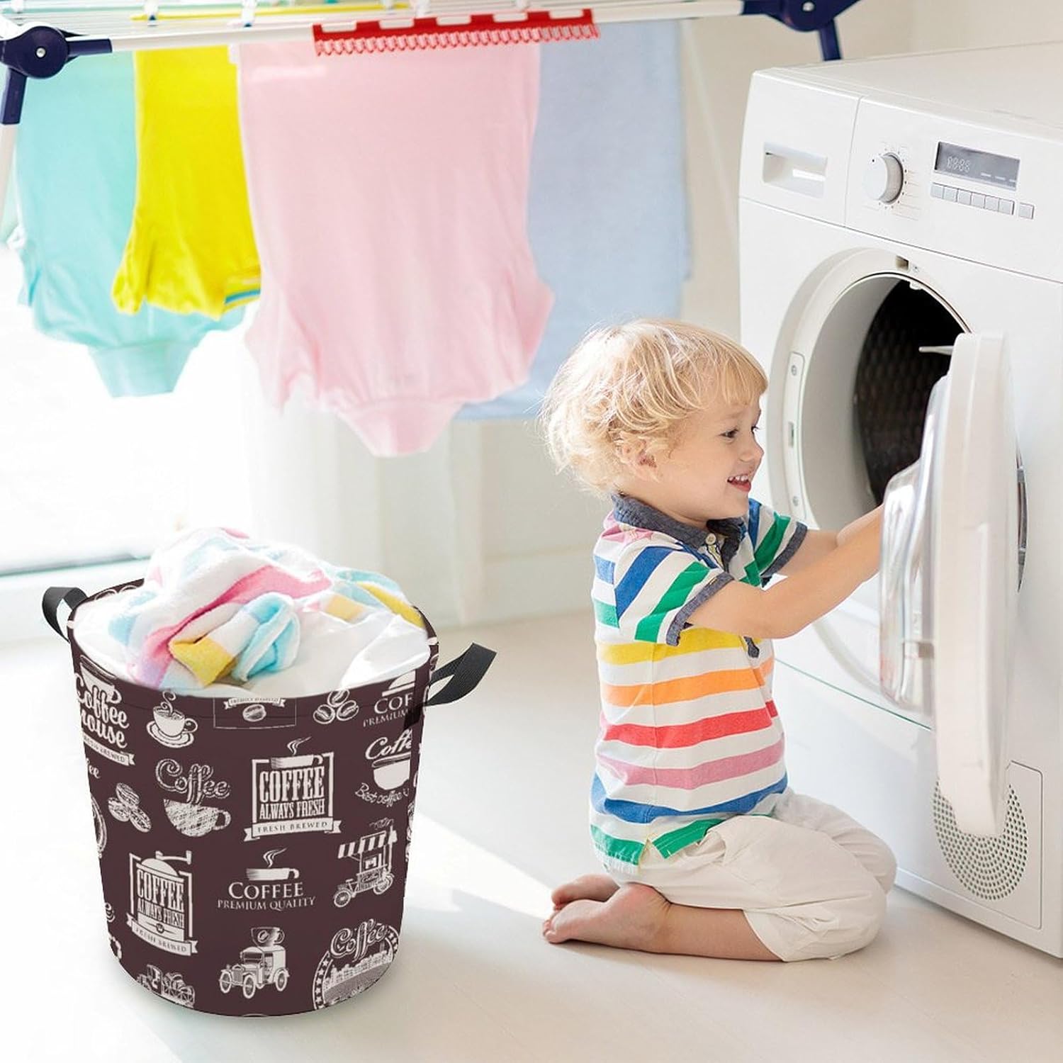 173x138-inch Waterproof Collapse Laundry Hamper for Durable Storage