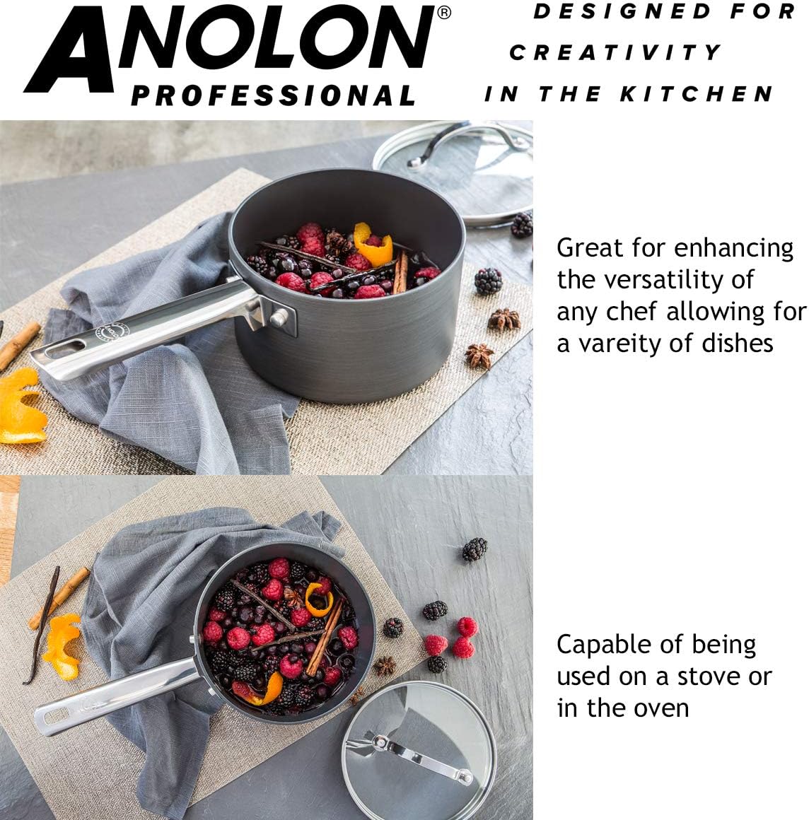 Anolon Professional Saucepans 16 18 20cm Set