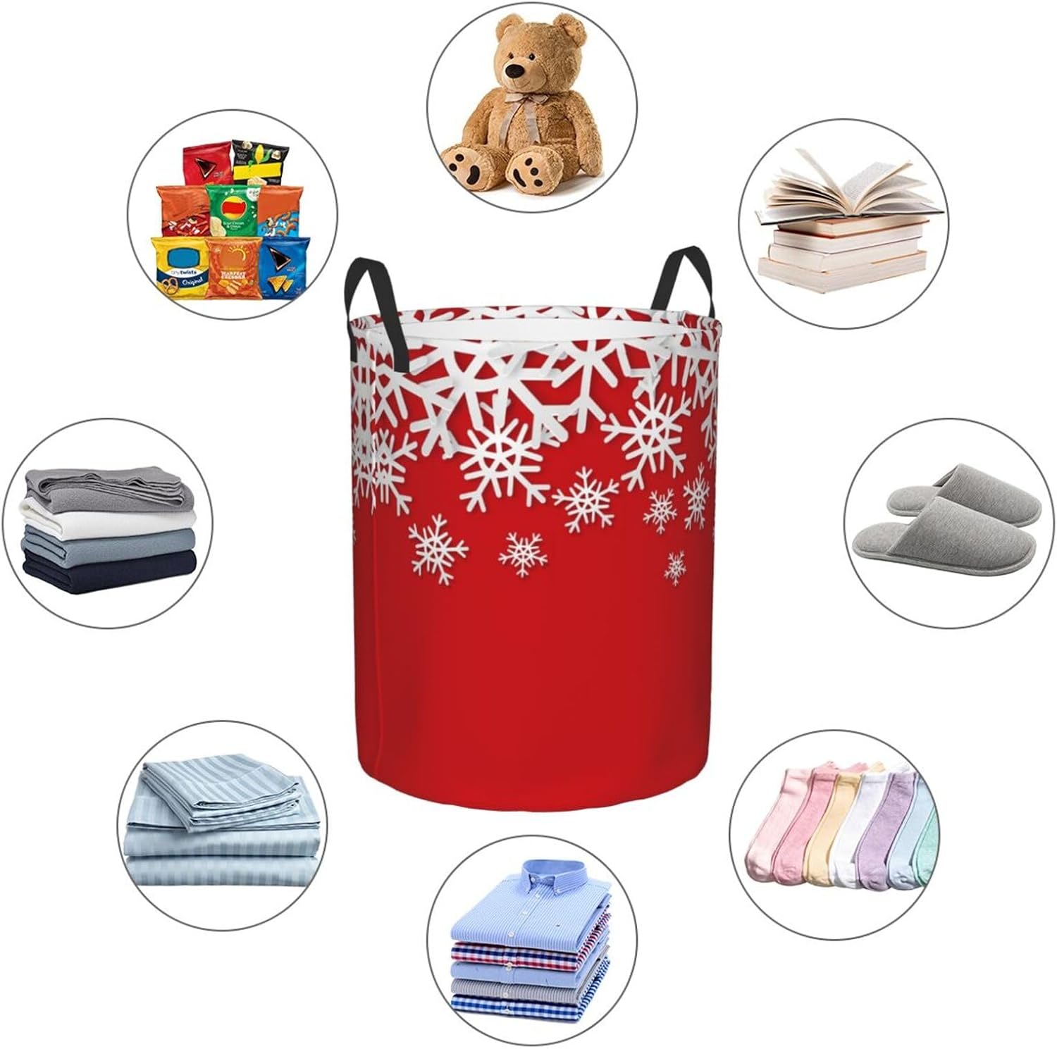 AFHYZY Christmas Laundry Hamper Collapsible Storage Solution with Handles
