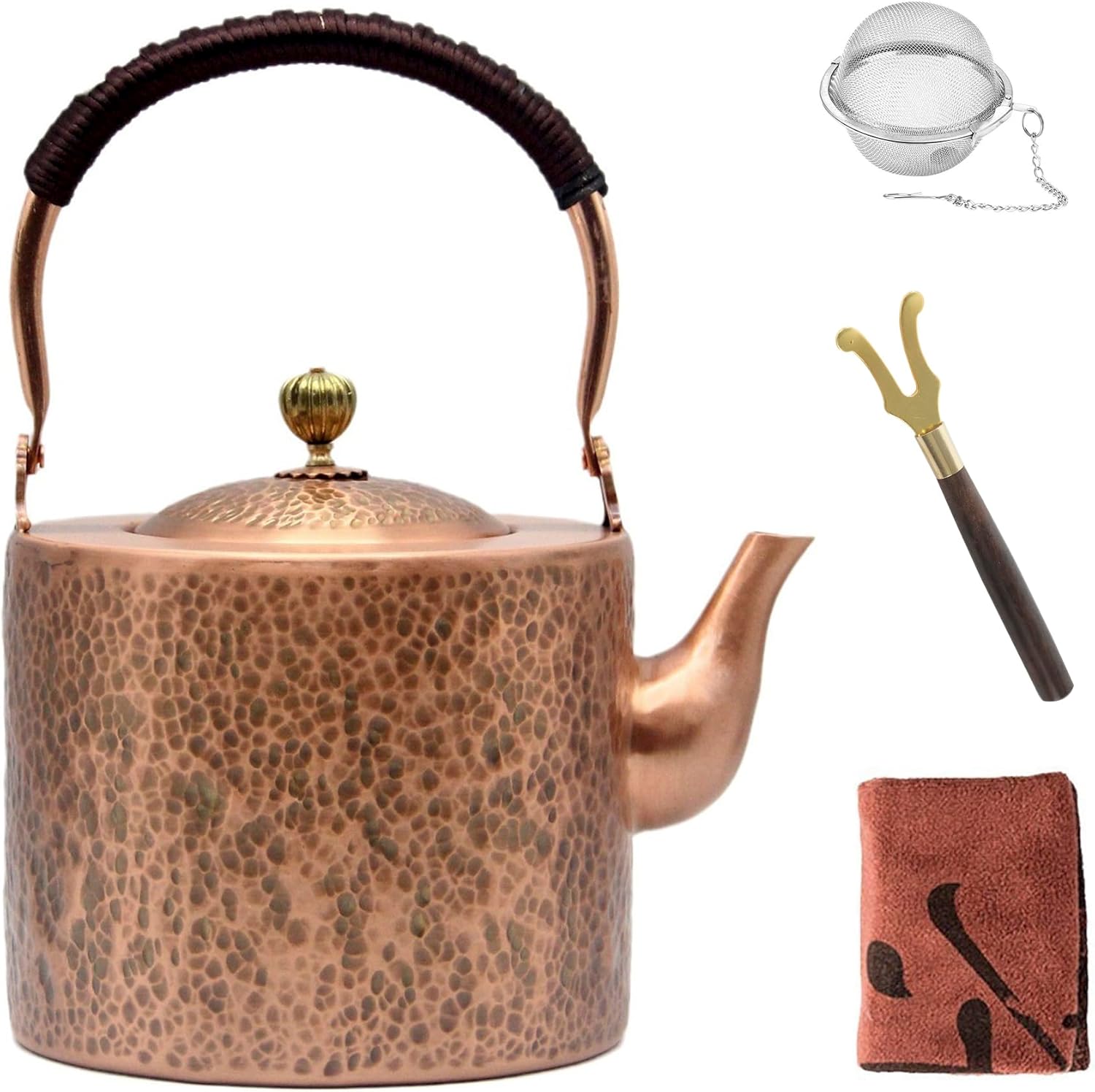 Pure Copper 676oz Tea Pot Stovetop Camping Safe Non-Magnetic Health Benefits