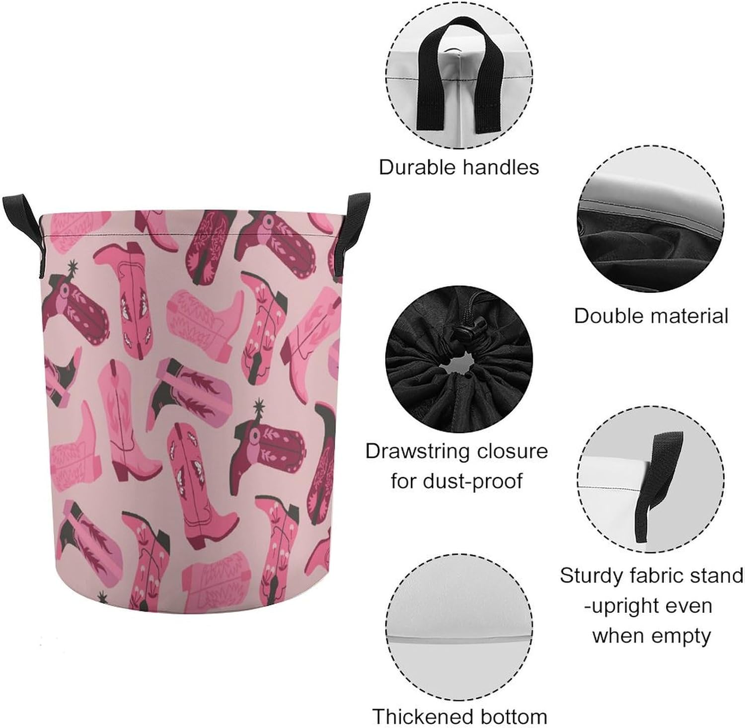 MEIKKO Trendy Pink Storage Waterproof Collapsible Laundry Hamper